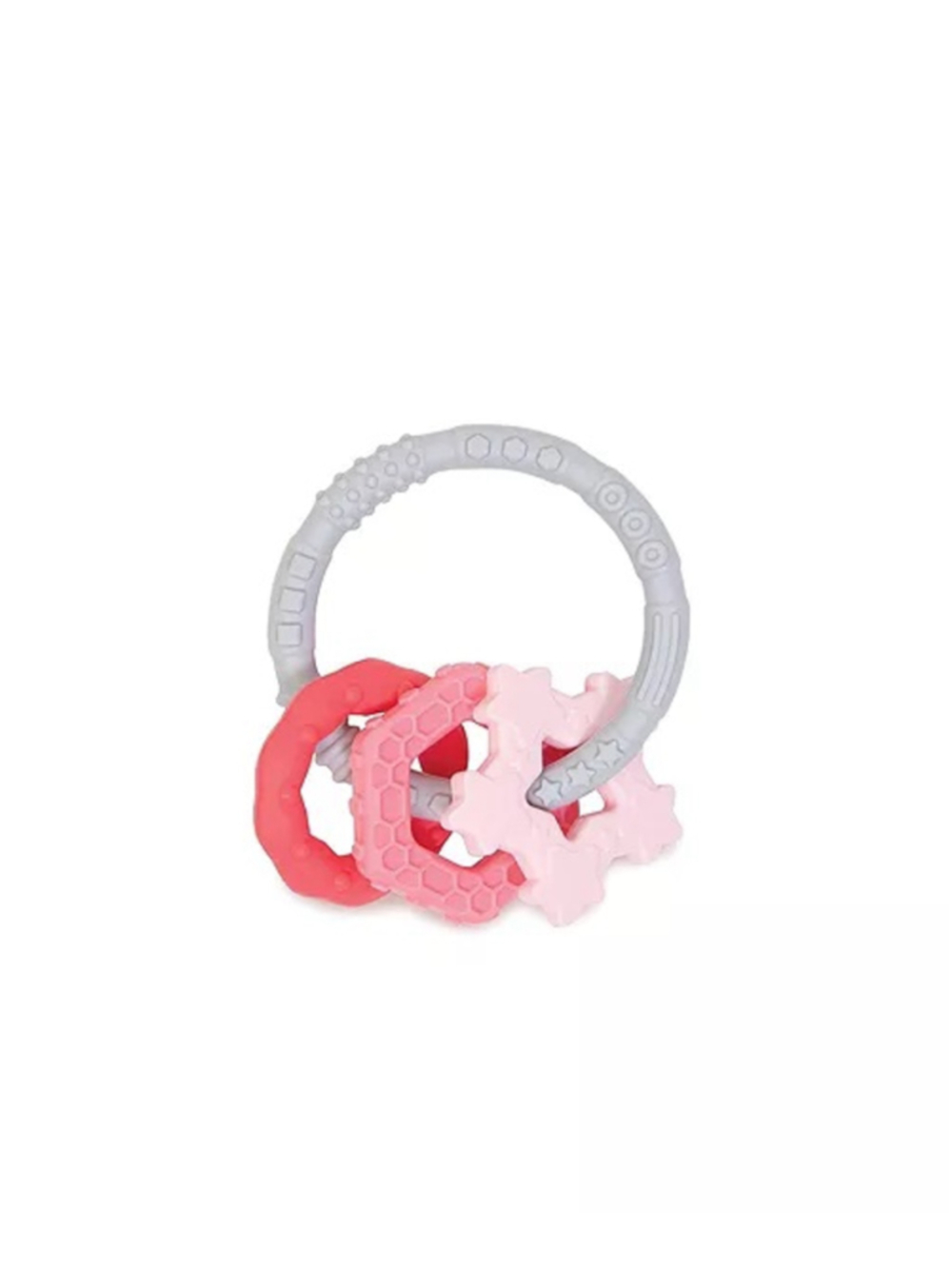 NWT Baby Girls Three Textured Gripping Teething Charms ages 3+ months Pink